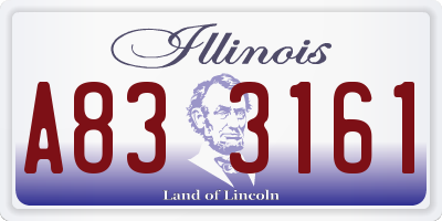 IL license plate A833161