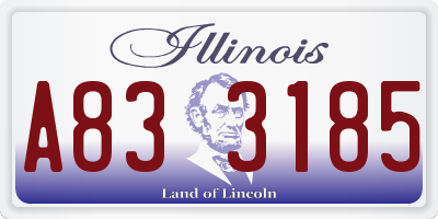 IL license plate A833185