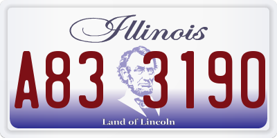 IL license plate A833190