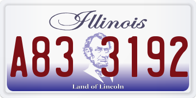 IL license plate A833192