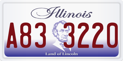 IL license plate A833220