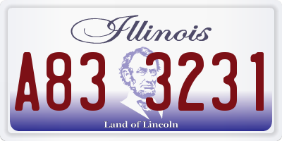 IL license plate A833231