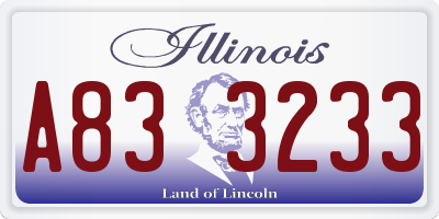 IL license plate A833233