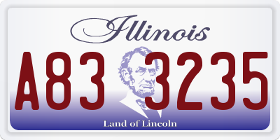 IL license plate A833235