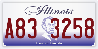 IL license plate A833258