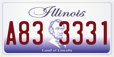 IL license plate A833331