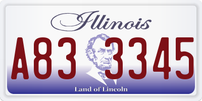IL license plate A833345