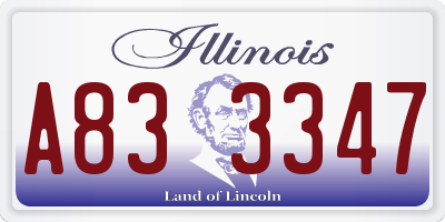 IL license plate A833347