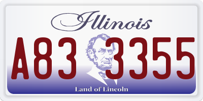 IL license plate A833355