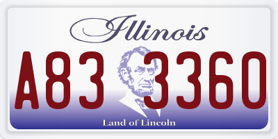 IL license plate A833360