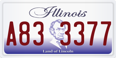 IL license plate A833377