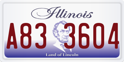 IL license plate A833604