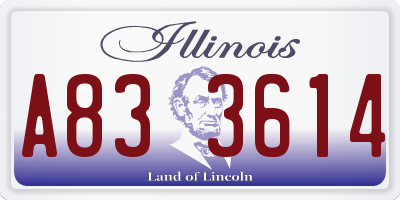 IL license plate A833614