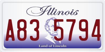 IL license plate A835794
