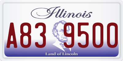 IL license plate A839500