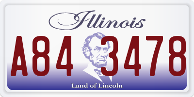 IL license plate A843478