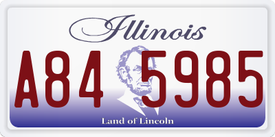 IL license plate A845985