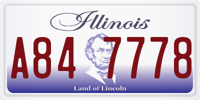 IL license plate A847778