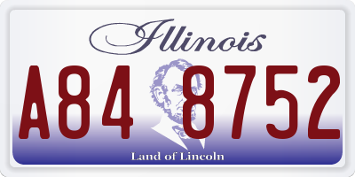 IL license plate A848752