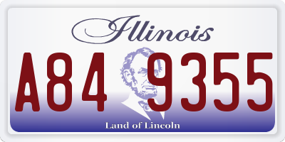 IL license plate A849355
