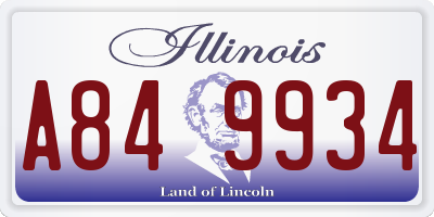 IL license plate A849934