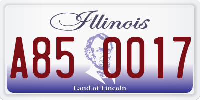 IL license plate A850017