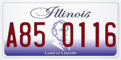 IL license plate A850116