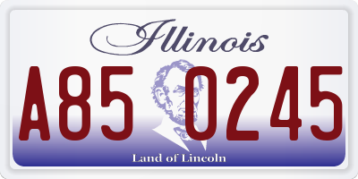 IL license plate A850245
