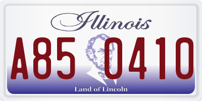 IL license plate A850410