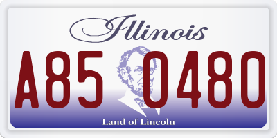 IL license plate A850480