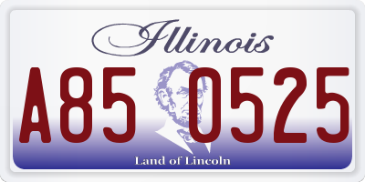 IL license plate A850525