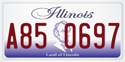 IL license plate A850697