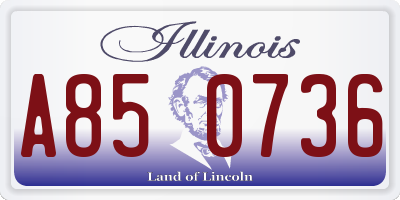 IL license plate A850736