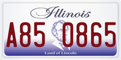 IL license plate A850865