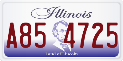 IL license plate A854725