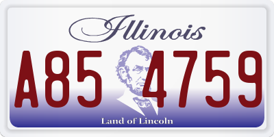 IL license plate A854759