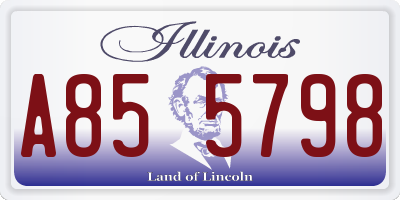 IL license plate A855798