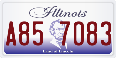 IL license plate A857083