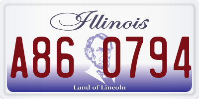 IL license plate A860794