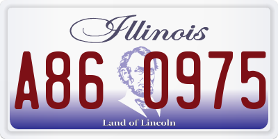 IL license plate A860975
