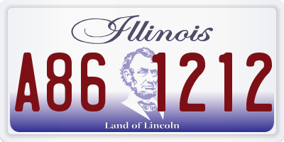 IL license plate A861212