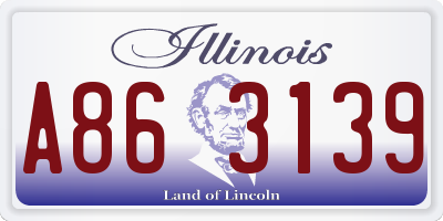 IL license plate A863139