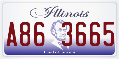 IL license plate A863665