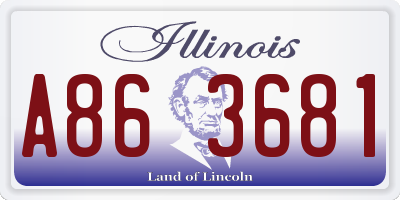 IL license plate A863681