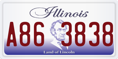 IL license plate A863838