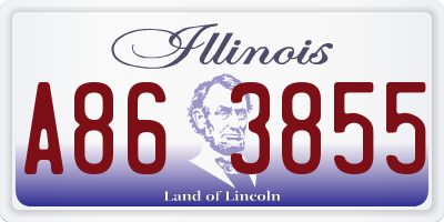 IL license plate A863855