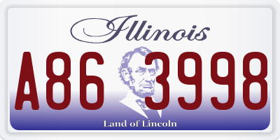 IL license plate A863998