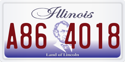 IL license plate A864018