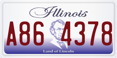 IL license plate A864378
