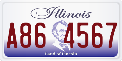 IL license plate A864567